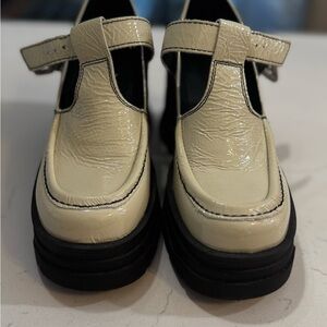 Free People Cream Dress Platform Shoes with Black Soles